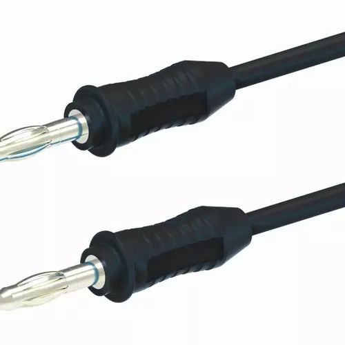 PJP 2810-50-0 Black 12A PVC Patch Lead with 4 mm Straight Banana Plugs