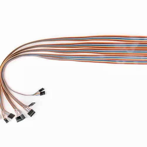 PTC064-1x8-4x14DIL 64way DIN 41612 connector to 1 x 8way and 4 x 14way DIL cables with headers cable assembly