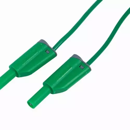 PJP 2610-IEC-50-5 12A PVC Lead with Stacking 4 mm Banana Plugs 50cm Green
