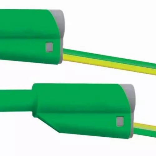 PJP 2612-IEC-200-Jv 12A PVC Lead with Stacking 4 mm Banana Plugs 2m Yellow/Green