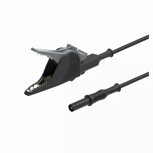 PJP 5066-1065 4mm Straight Shrouded Banana Plug to Alligator Clip 12A PVC Lead