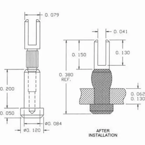 Concord 1178R-04-04419 Insulated PTFE Slotted Terminal